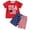 85Red231, variant on XAOFW Boy's Outfit Sets Short Sleeve Crewneck Striped T Shirts And Shorts Kids Two Piece Kids 250Th Anniversary Outfits Home Lounging Stylish Comfortable Infant Clothing Sets