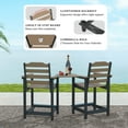 thumbnail image 2 of Decksplore HDPE Tall Adirondack Chairs Set of 2 with Detachable Connecting Tray, Bar Height Outdoor Chairs, for Patio, Balcony, Black Brown, 2 of 7