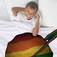 thumbnail image 3 of CafePress - Planet And Rings In LGBTQ Rainbow Pride Flag Color - Soft Fleece Throw Blanket, 50"x60" for All Ages, 3 of 5