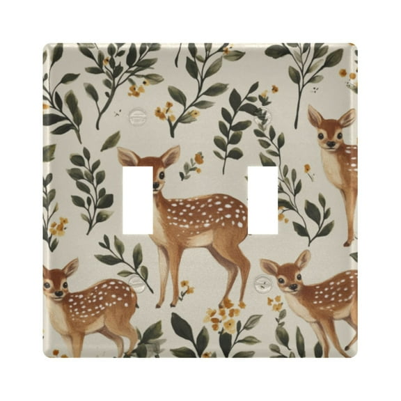 Switch Panel 4.48x4.56In Switch Plate Wall Panel Living Room Kitchen Bedroom Study Switch Panel Stylish Decoration Lovely Deer1