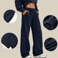 thumbnail image 5 of EANJE Men's Baggy Sweatpants Casual Elastic Waist Wide Leg Pants Solid Loose Fit Lounge Trousers with Side Pockets for Daily Streetwear Navy XL, 5 of 5