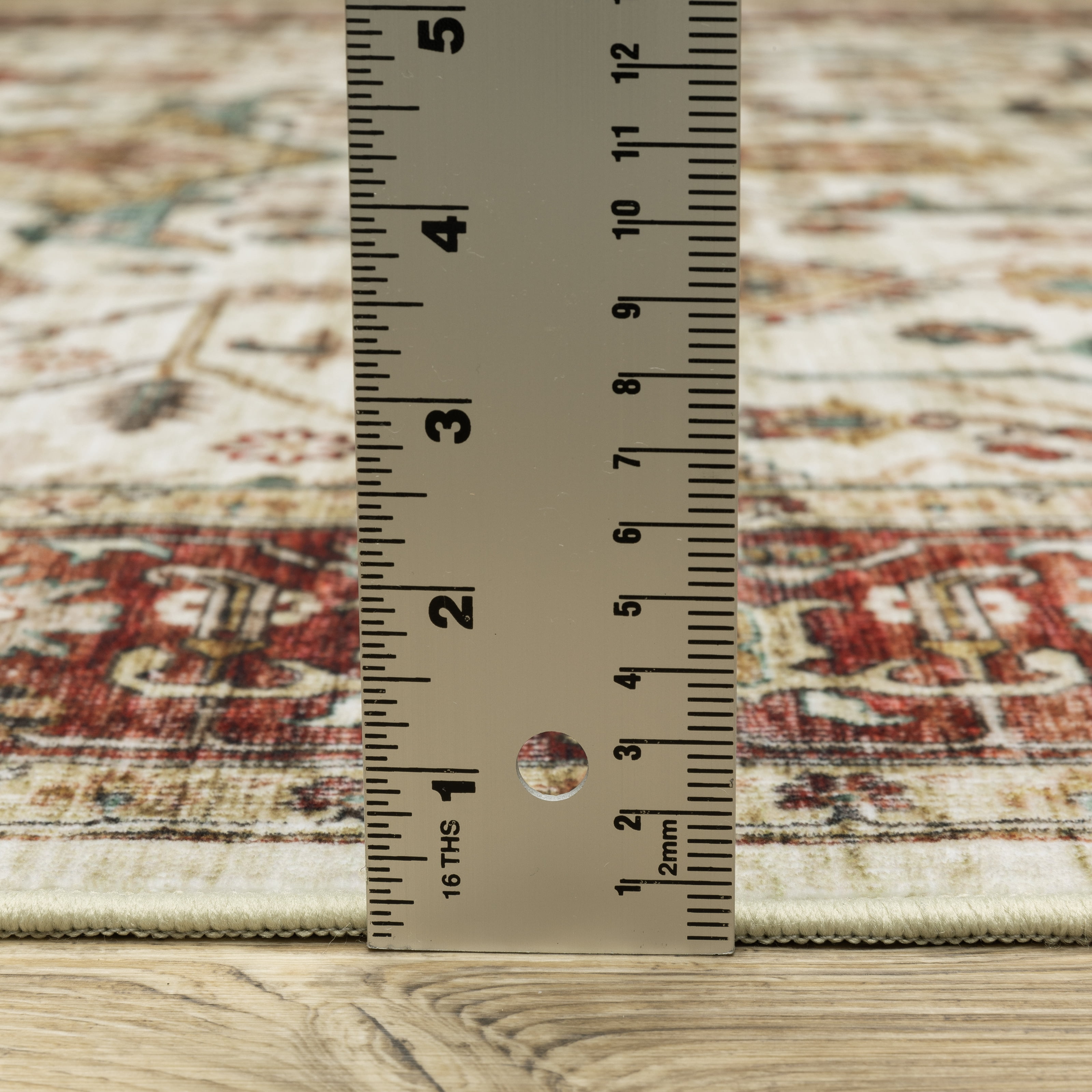 Avalon Home Sebastian Vintage Bordered Ivory/ Rust Red Washable Indoor Area Rug