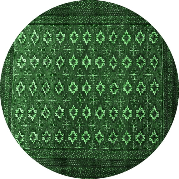 Ahgly Company Indoor Round Persian Emerald Green Traditional Area Rugs, 5' Round