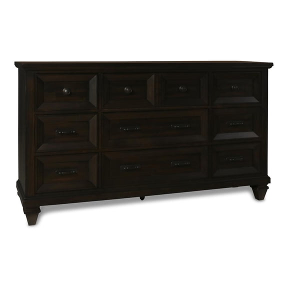 New Classic Furniture Sevilla 9-Drawer Wood Dresser in Walnut