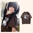 thumbnail image 3 of Camiseta Sanrio Hello Kitty, Top americano suelto de algodón, Graffiti de Anime para mujer, Y2K, viento Neutral, verano, manga corta, regalo para Amiga, 3 of 4