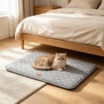 thumbnail image 6 of Large Dog Crate Pad Washable Antiskid Kennel Mat Thin Pet Bed Cushion for Medium Large Dogs Cozy Sleeping Pad Gray 35.8x24.01 in, 6 of 6