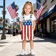 thumbnail image 4 of Heydday Kids American Flag Bibs Overalls Boy Girl 4th of July Outfits Adjustable Straps Coveralls Patriotic Romper Jumpsuits, 4 of 6
