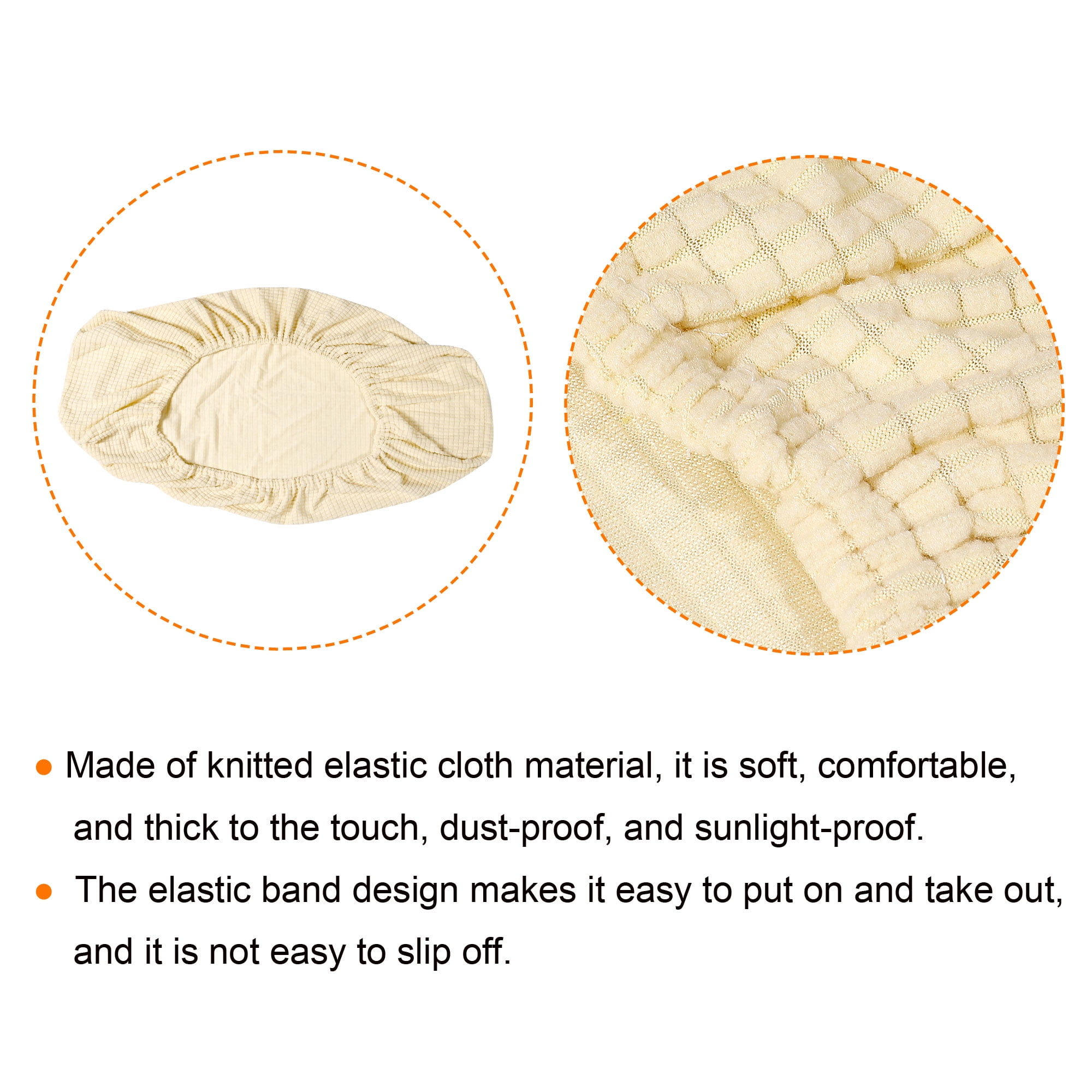 Unique Bargains Air Conditioner Cover Knitted Elastic Cloth Dustproof 80-86cm Apricot