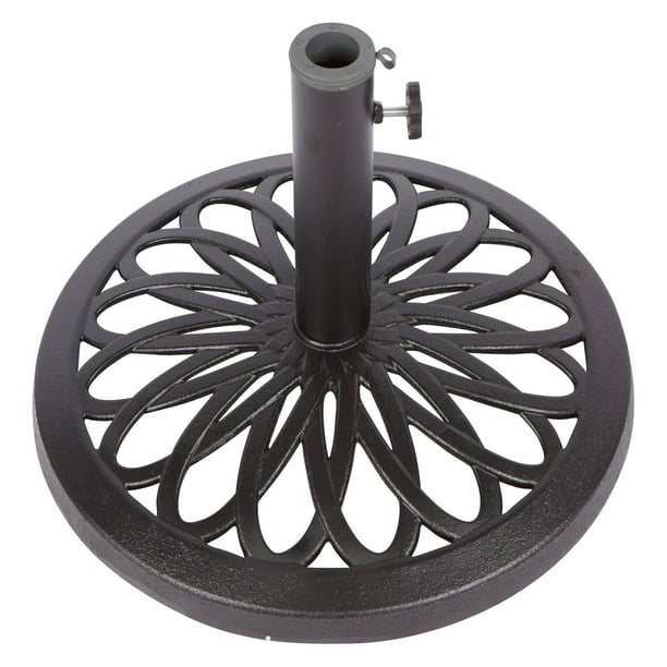 17 5 Cast Iron Patio Umbrella Base By Trademark Innovations Black Walmart Com Walmart Com