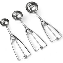 Ice Cream Scoop, 3Pcs Cookie Scoop Set, Stainless Steel Ice Cream Scooper with Trigger Release, Cookie Scooper for Baking, Cookie Dough Scoop (3)