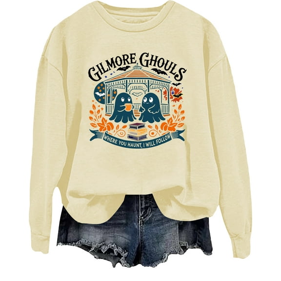 Gilmore Ghouls Halloween Sweatshirt Ghost Spooky Season Halloween Shirt Funny Ghost Tops