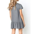 thumbnail image 3 of Sherrylily Women Cute Button Down Loose Fit Ruffle Mini Dresses, 3 of 4