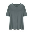 thumbnail image 4 of AherBiu Pajamas Tops for Women Shorts Sleeve Summer Casual Loose Comfy Soft V Neck Top Tees T-Shirts, 4 of 4