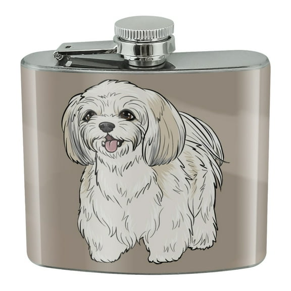 Shih Tzu Pet Dog Stainless Steel 5oz Hip Drink Kidney Flask