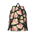 thumbnail image 2 of Picia Rose Flowers Printed Canvas Daypack - Stylish and Durable Vintage Compact Backpack - Class, Work, Travel, or Laptop Bookbag,Organized Compartments-Small, 2 of 6
