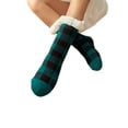 thumbnail image 4 of FOCUSNORM Winter Christmas Female Socks, Ladies Thickened Plaid Stocking Medium Tube Socks, 4 of 5