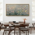 thumbnail image 4 of Large Framed Canvas Print Impressionist Wildflower MeadowWall Art Decorative Ready to Hang Painting for Living room Bedroom 60x30 inches Natural Frame, 4 of 7