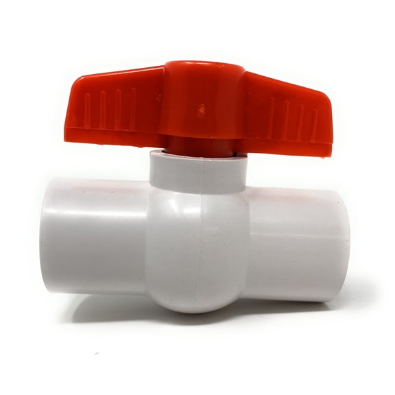 3/4" PVC Ball Valve Socket Schedule 40, 3/4" Slip White Quarter-Turn T-Handle by MADOL