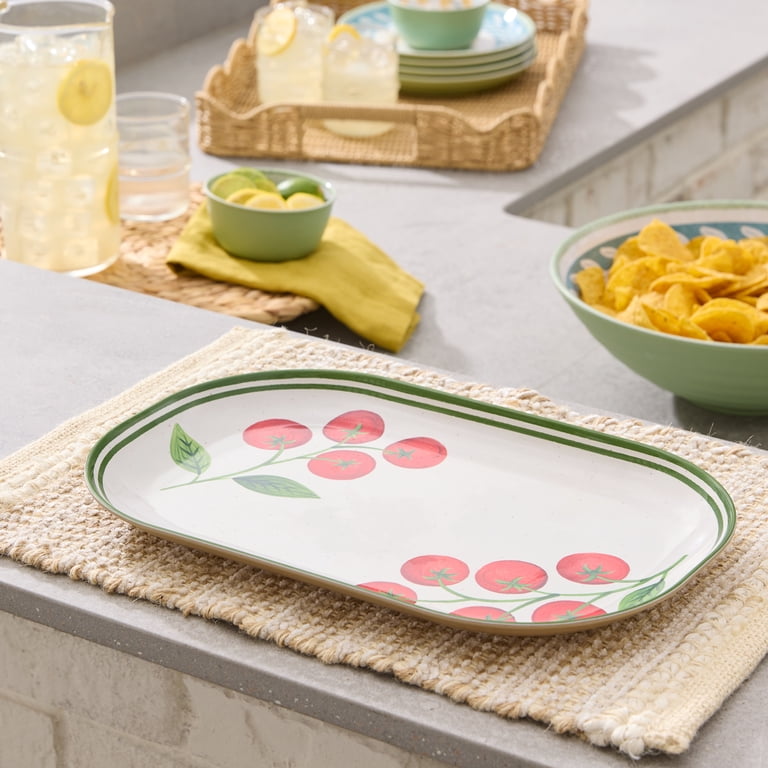 Better Homes & Gardens Tomato Beige Bamboo Melamine Serving Tray photo 3