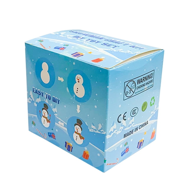 Snowman Christmas Decorations Set 3-Piece DIY Plastic Desktop Mini Snowball Holiday Craft Kit for Tabletop Office or Home Display