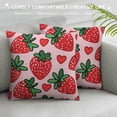 thumbnail image 3 of GOSMITH Decorative Throw Pillow Cover Case,Pink Strawberry Pillow Cases Square Standard Cushion Covers for Outdoor Couch Sofa Bed Car Gift Double Side Design, 3 of 5