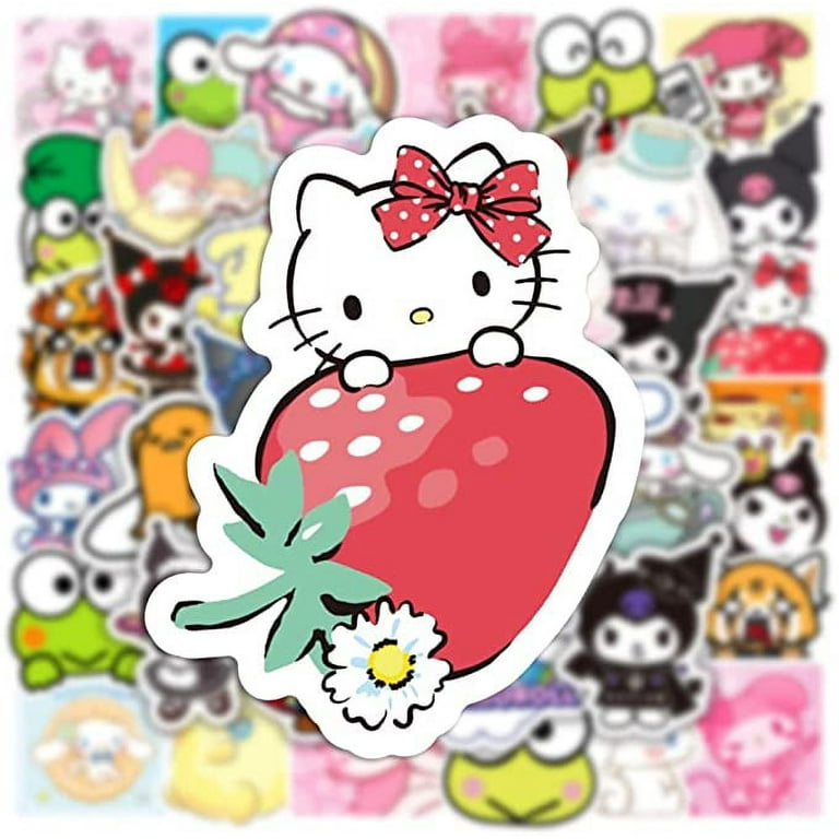 50pcs Creative Cute Kawaii Kuromi My Melody Stickers Keroppi