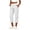 White women's capri pants with pockets a1, variant on Cagogo Women's Elastic Waist Jogger Capri Pants with Pockets Solid Casual Streetwear Loungewear Active Capri Pants Summer Beach Work Trousers, Wine 2XL