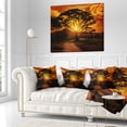 thumbnail image 2 of Designart African Sunset with Lonely Tree - African Landscape Printed Throw Pillow - 16x16, 2 of 4