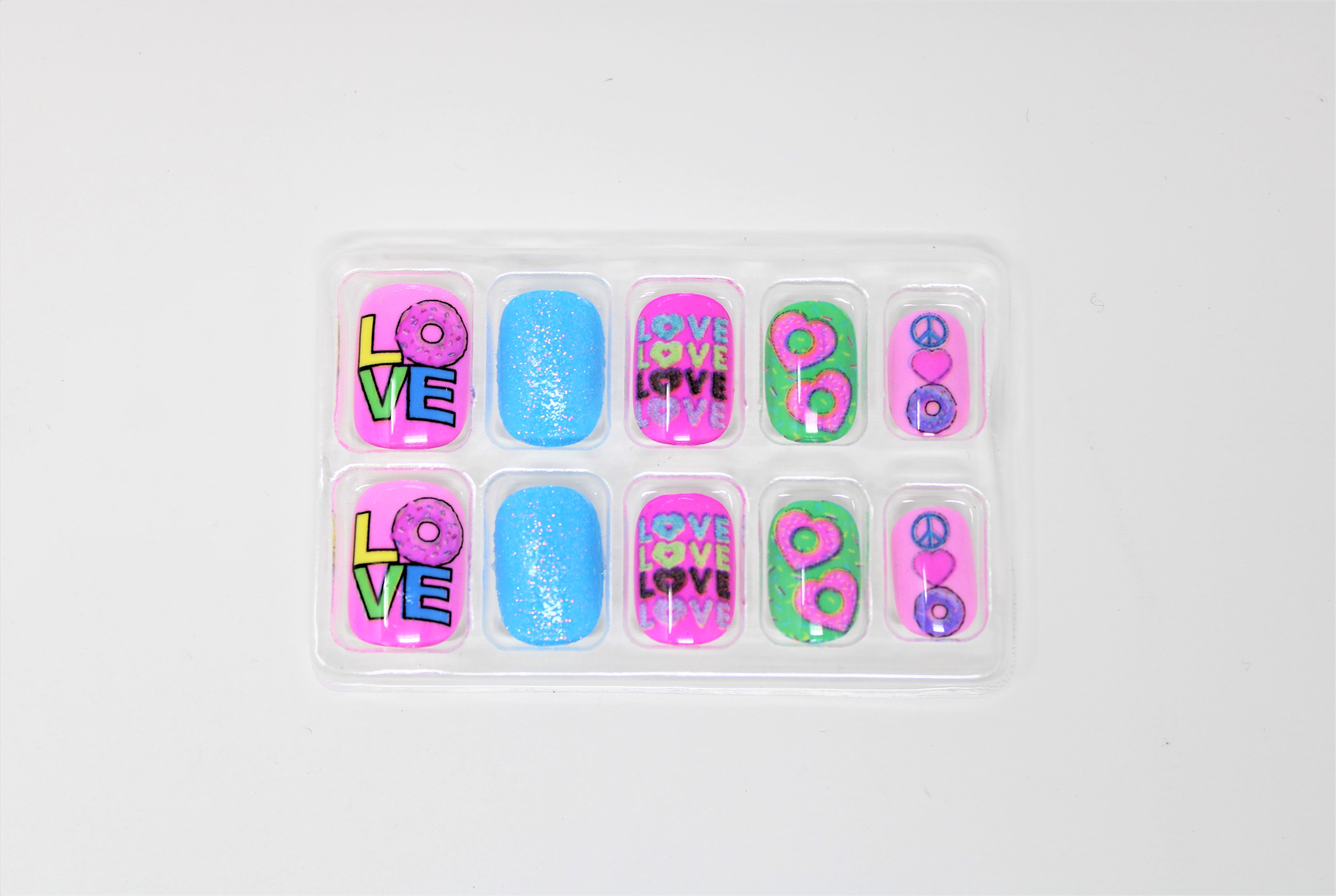 (2 pack) Faux Nails 10 piece set, Mutli Designs, 4 Pack, Simply Sweet