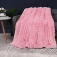 thumbnail image 2 of Unique Bargains Shaggy Faux Fur Soft Sherpa Blanket Pink Throw(50" x 60"), 2 of 8