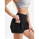 thumbnail image 4 of Pantalones Cortos de Cintura Alta para Mujer, Ideales para Correr, Hacer Ejercicio en el Gimnasio, con Bolsillos Interiores. Negro XL, 4 of 9
