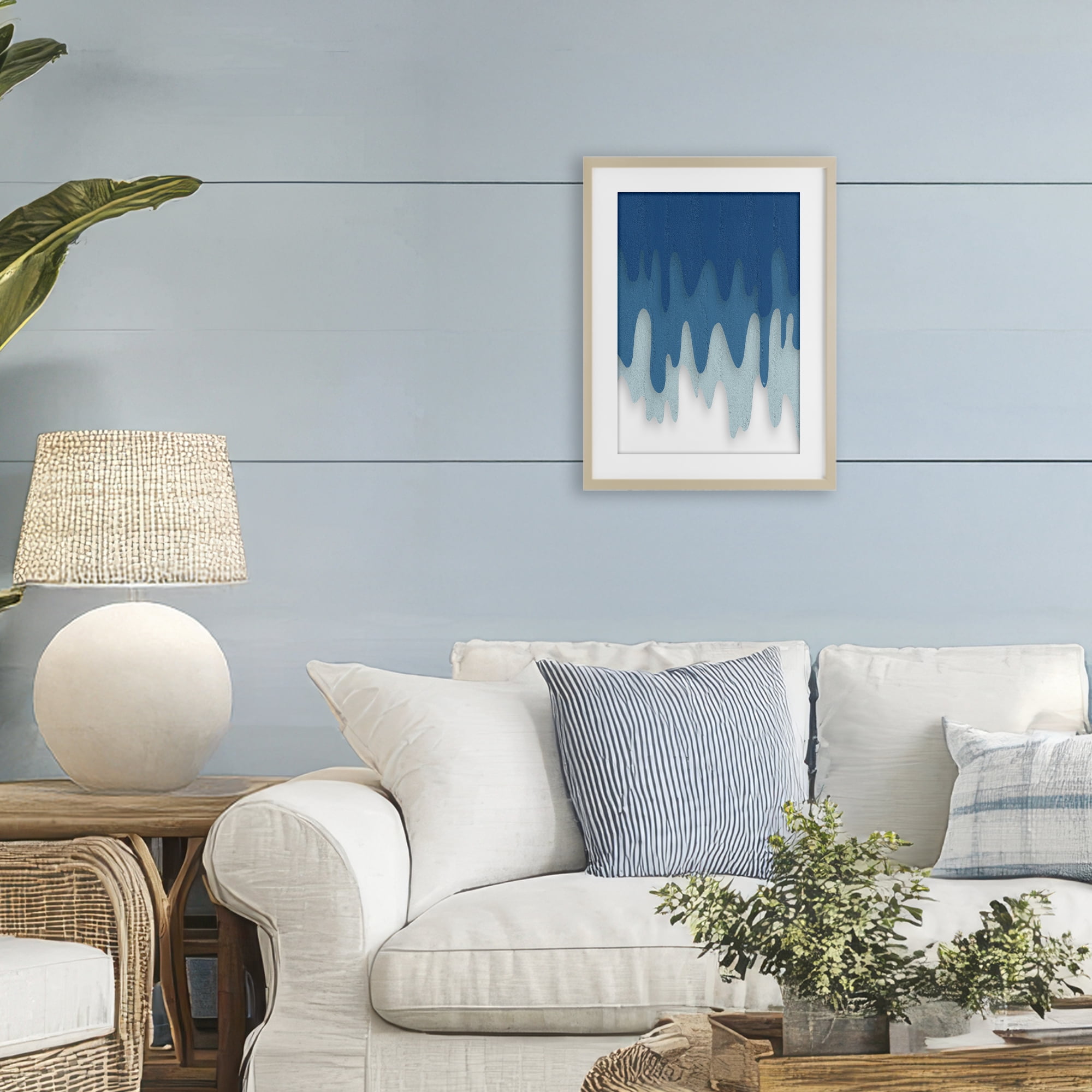Stupell Industries Water Wave Fluid Contour Birch Framed Print Under Glass, design by Martina Pavlova