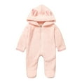 thumbnail image 6 of TAIAOJING Coat For Toddler Baby Boys Girls Winter Jumpsuit Solid Hooded Romper Warm Outwear Hoodies Coat 0-6 Months, 6 of 9