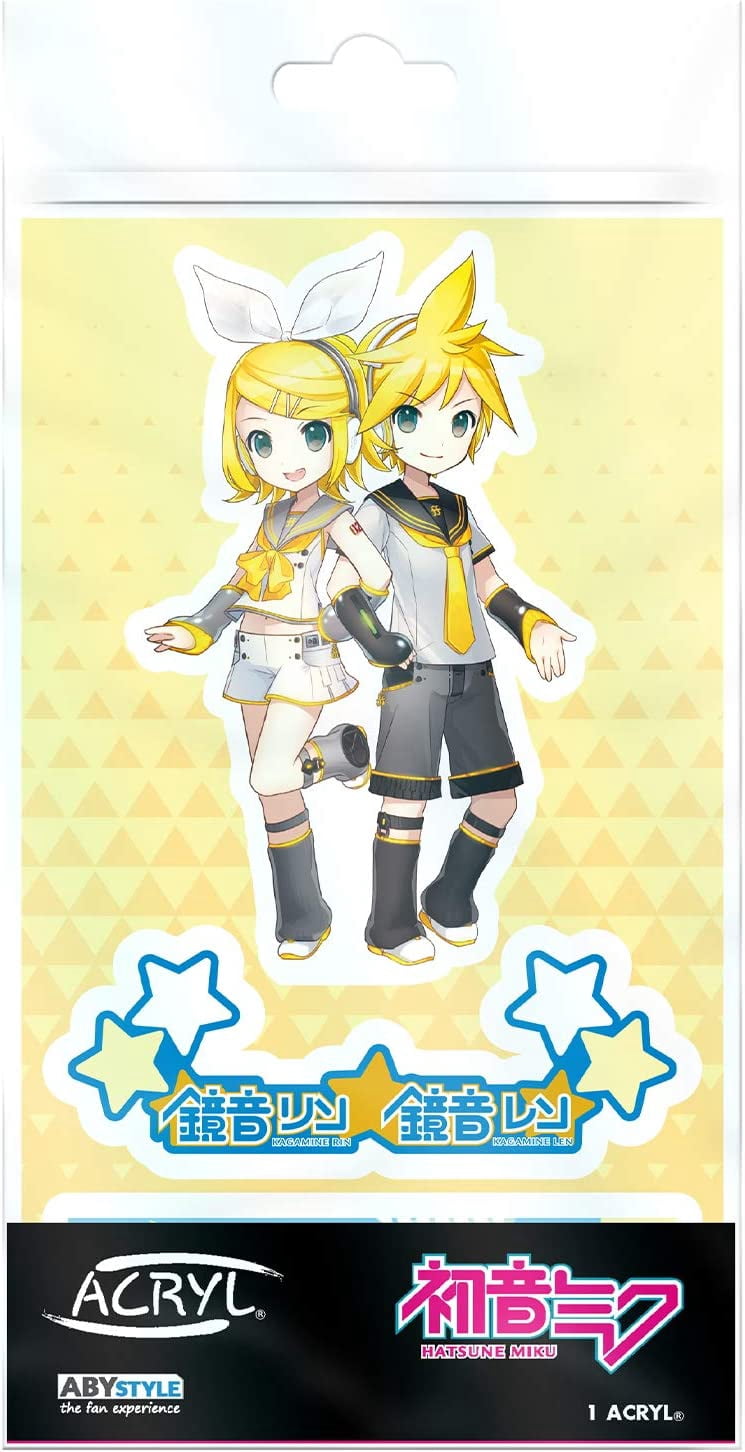 HATSUNE MIKU Acryl® Figuren – Kagamine Rin & Len Set, Ca. 10 Cm Hoch, Inkl. Sockel & Emblem