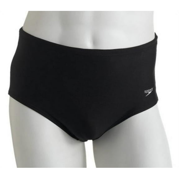 Speedo Men's Xtra Life Lycra Solid 5 Inch Brief Swimsuit, Black, 44