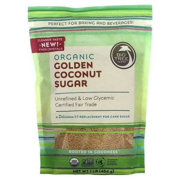 Big Tree Farms, Organic Golden Coconut Sugar, 1 lb Pack of 3
