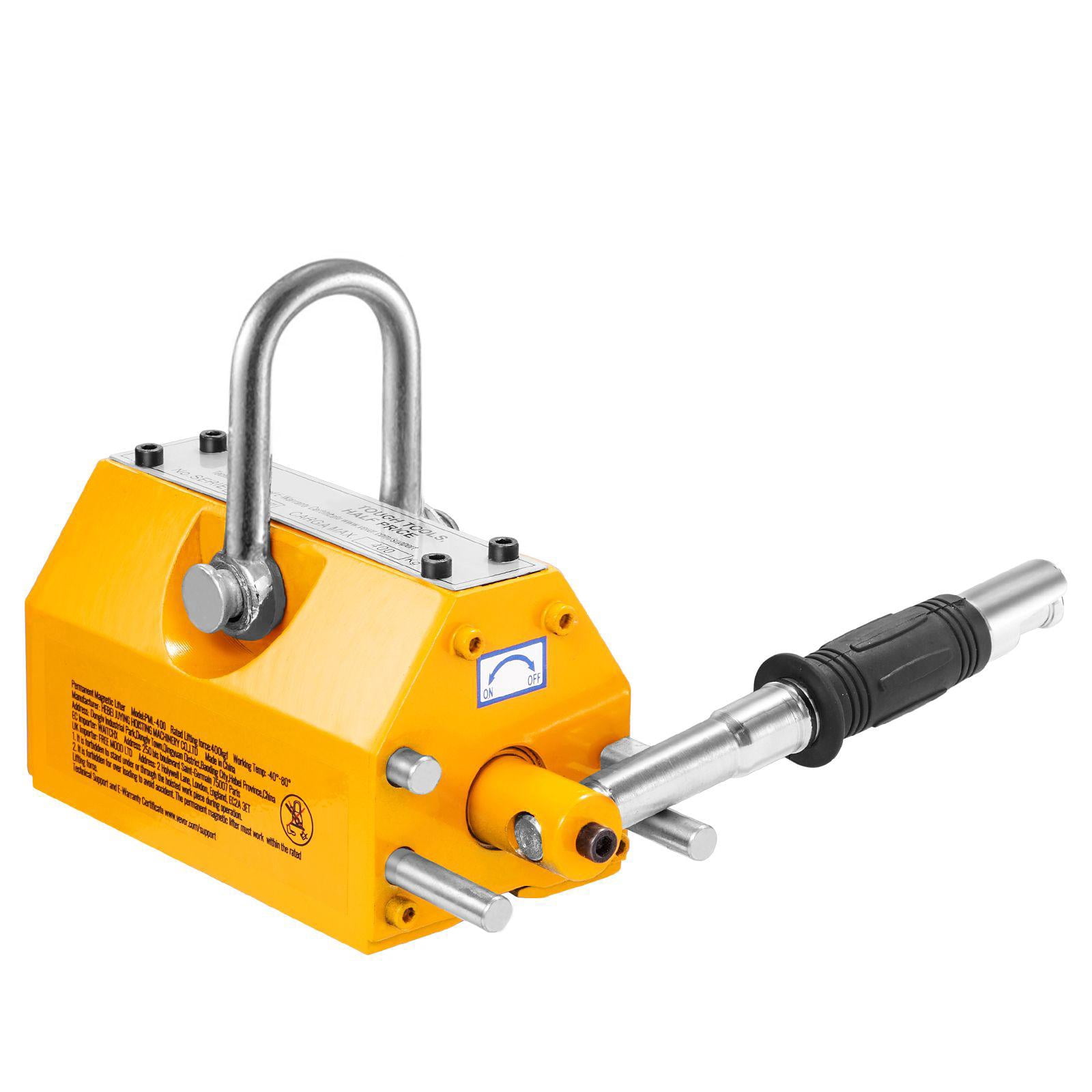 Magnetic Lifter 880 lbs 400 kg Pulling Capacity 2.5 Safety Factor Neodymium Steel Lifting Magnet with Release Permanent Heavy Duty for Hoist Shop Crane Block Board
