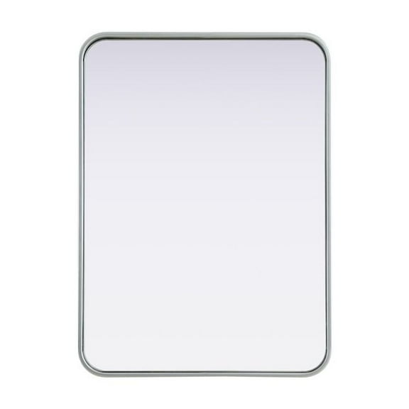 Elegant Decor Contour Metal Rectangle Mirror 22x30 in Silver