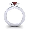 thumbnail image 4 of 2.35 Carat Oval Cut Garnet & Aquamarine Gemstone Stylish Ring for Birthday Gift Solid 18K White Gold Size 11 by Diamond-Capitals, 4 of 8
