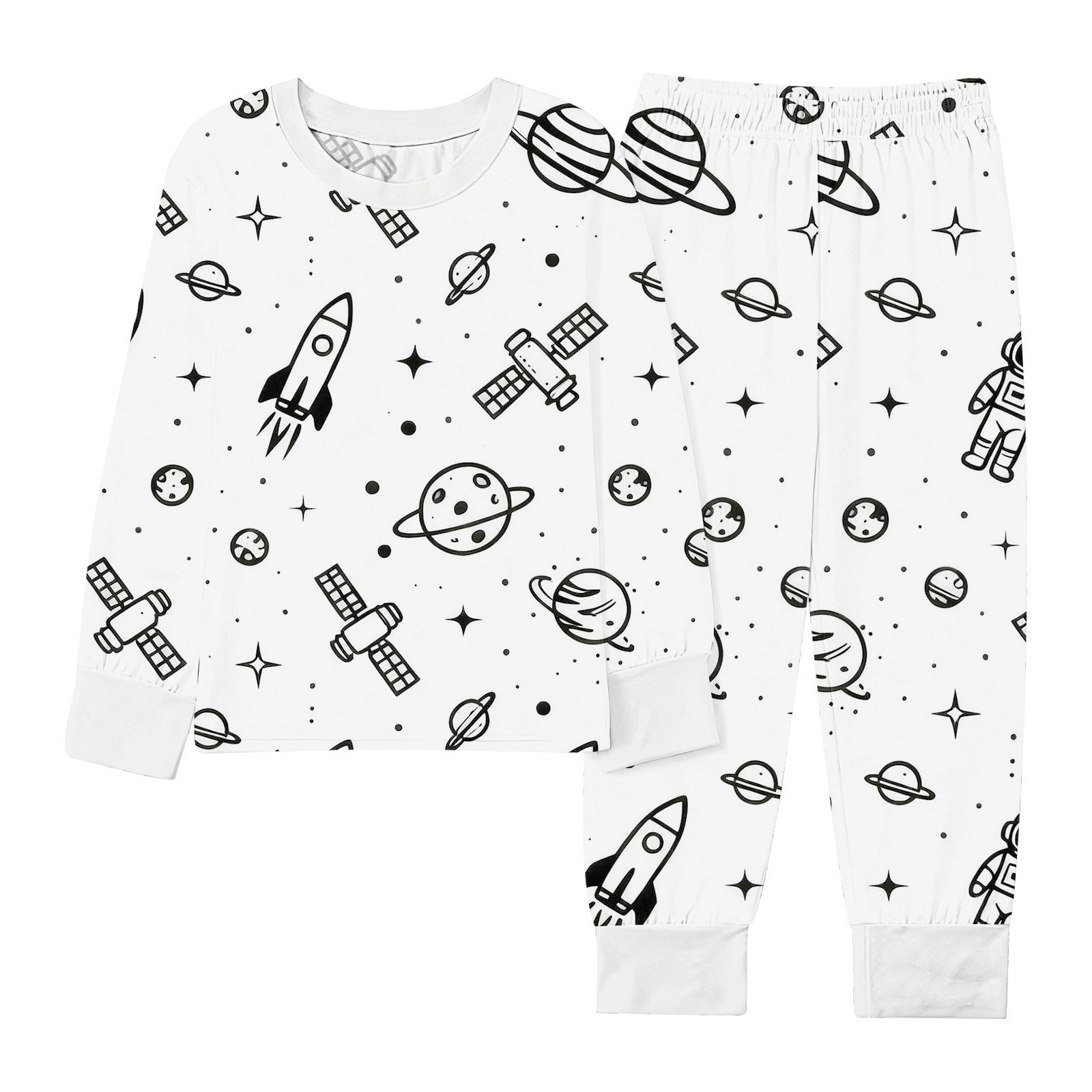 Owordtank Kids DIY Colorable Pants Set Boys Girls Hand Painted T Shirts and Pants Sets Funny Cartoon Coloring 2 Piece Outfits