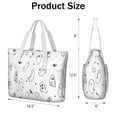 thumbnail image 3 of Tote Bag for Women - Minimalist Halloween Ghost Pattern Shoulder Bag - Large Utility Work Duffle Bag with Zipper Handbag for Travel, Work, Sprots, 3 of 5
