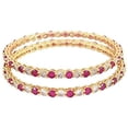 thumbnail image 4 of Ratnavali Jewels CZ Zirconia Gold Tone Red White Round Diamond Elegant Bollywood Indian Bangles Jewelry Women Wedding Bride, 4 of 5