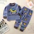 thumbnail image 2 of Toddler Boys Outfits Sets 2 Piece Crewneck Casual Kids Dress Up Clothes Navy Size 12-18 Months, 2 of 3