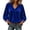 #094-Blue, variant on Mineart Ruffled V-Neck Velvet Babydoll Blouse Women Lantern Long Sleeve Christmas Celebration Top Christmas Series