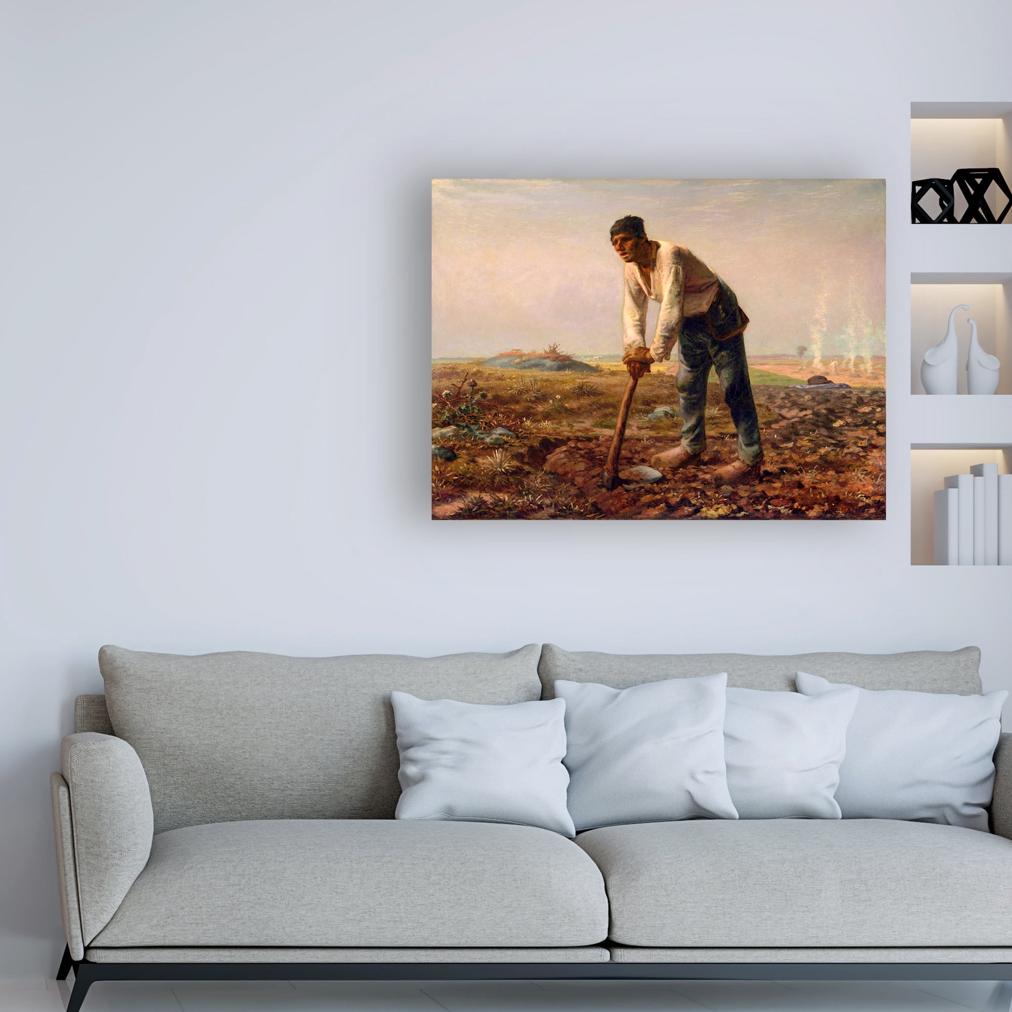 Jean-Francois Millet 'Man with a hoe' Canvas Art