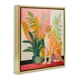 thumbnail image 4 of Stupell Industries Leopard Sitting with Plants Animals & Insects Painting Gold Floater Framed Canvas Art Print Wall Art, 25 x 25, 4 of 10