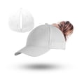 thumbnail image 2 of WEIYLL Womens Baseball Cap Ponytail Running Tennis Magnetic Attraction Solid Color White Headwear Hat One Size, 2 of 4