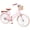 Pink, variant on 24 inch City Bike Dual Brake Single Speed Cruiser Bike Height Adjustable with Basket Soft Rear Pad for 10+ Blue