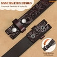 thumbnail image 6 of WHIPPY Western Leather Belt Strap for Kids Boys Girls Cowboy Cowgirl Embossed Belt Strap without Buckle, 6 of 9