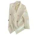 thumbnail image 4 of Yigetop Spring Blazer Women 2025 Women's Casual Solid Color Suit Jacket Lapel Keep Warm and Slim Loose Long Sleeve Fashion Cardigan Coat Blazer Dress for Women Beige L, 4 of 6